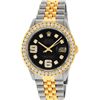 Image 2 : Rolex Mens Stainless Steel and Yellow Gold Black VVS Diamond 36mm Datejust