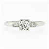 Image 4 : Antique Art Deco Platinum 0.46 ctw Old European VS Diamond Engagement Promise Ri