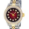 Image 1 : Rolex Ladies 2 Tone Red Vignette VS Diamond Datejust Wristwatch