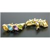 Image 5 : 14k Yellow Gold 2.00 ctw Marquise Cut Amethyst Peridot & Topaz Cuff Post Earring