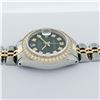 Image 5 : Rolex 2T YG/SS Green Vignette VS 1 ctw Diamond Oyster Perpetual Datejust Wristwa
