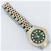 Image 7 : Rolex 2T YG/SS Green Vignette VS 1 ctw Diamond Oyster Perpetual Datejust Wristwa