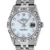 Image 1 : Rolex Mens Stainless Steel Mother Of Pearl Diamond Lugs & Pyramid Bezel Datejust