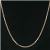 Image 5 : Antique 14K Gold 25" Long Curb Cuban Textured Station Bar Chain Necklace Ca 1920