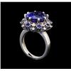 Image 4 : 14KT White Gold 9.22 ctw Tanzanite, Sapphire and Diamond Ring