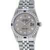Image 1 : Rolex Mens Stainless Steel Gray Diamond & Sapphire 36MM Datejust Wristwatch