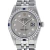 Image 2 : Rolex Mens Stainless Steel Gray Diamond & Sapphire 36MM Datejust Wristwatch