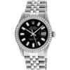 Image 2 : Rolex Mens Stainless Steel Black Baguette Diamond 36MM Datejust Wristwatch