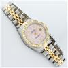 Image 3 : Rolex Ladies 26 2T Pink MOP Baguette 18K YG Diamond Bezel Serviced And Polished