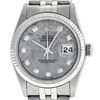 Image 1 : Rolex Mens Stainless Steel Meteorite Diamond 36MM Datejust Wristwatch