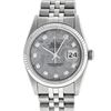 Image 2 : Rolex Mens Stainless Steel Meteorite Diamond 36MM Datejust Wristwatch