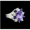 Image 1 : 14KT White Gold 2.48 ctw Tanzanite, Sapphire and Diamond Ring
