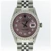 Image 3 : Rolex Mens Stainless Steel Pink Diamond Datejust Wristwatch