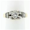 Image 1 : 14k TT Gold 1.48 ctw Round Brilliant & Baguette Cut Diamond Engagement Band Ring