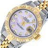 Image 2 : Rolex Ladies 2 Tone Pink MOP Diamond Lugs & Pyramid Datejust Wriswatch