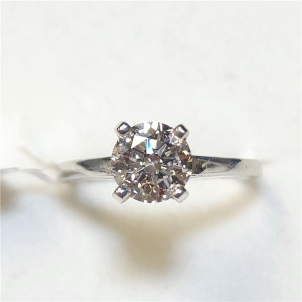 14K White Gold Lab Grown Diamond (1.1Ct,Vs,F) Ring (~Size 6)(Ring is resizable for $40) (~weight 2.5