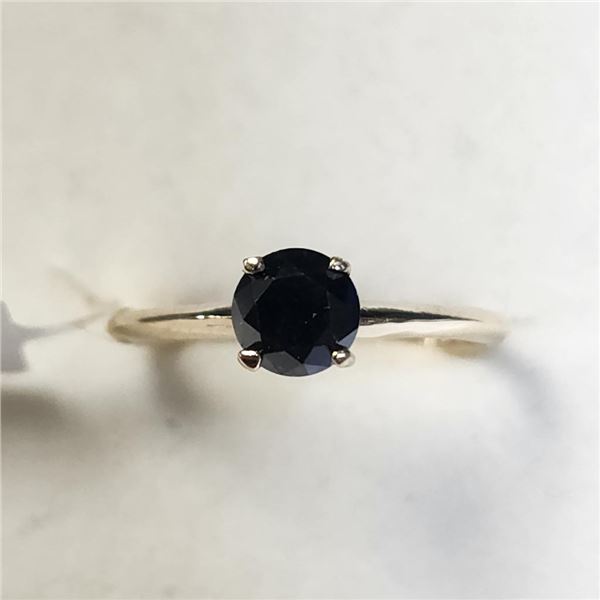 10K Yellow Gold Black Diamond(0.8ct) Ring (~Size 6.5)(Ring is resizable for $40) (~weight 1.11g), Ma