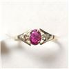 Image 1 : 10K Yellow Gold Ruby(0.57ct) Diamond(0.07ct) Ring (~Size 6.25)(Ring is resizable for $40) (~weight 1