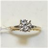 Image 1 : 10K Yellow Gold White Moissanite(1ct) Ring (~Size 6.5)(Ring is resizable for $40) (~weight 2.2g), Ma