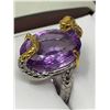Image 3 : Natural Amethyst 24 Carat Oval Cut Solitaire Serpent ring with certificate valued $1200.00