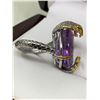 Image 4 : Natural Amethyst 24 Carat Oval Cut Solitaire Serpent ring with certificate valued $1200.00