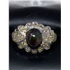 Image 2 : Black Opal Round cut 4.11 Carat Solitaire .925 Silver Ring with certificate valued$1100.00