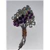 Image 1 : Ornate Natural Amethyst & Aquamarine Gemstone Ladies Broach pin with certificate valued $1300.00