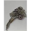 Image 3 : Ornate Natural Amethyst & Aquamarine Gemstone Ladies Broach pin with certificate valued $1300.00