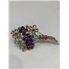 Image 5 : Ornate Natural Amethyst & Aquamarine Gemstone Ladies Broach pin with certificate valued $1300.00