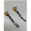 Image 1 : Tanzanite 5.88 Carat Gemstone Earrings with certificate valued $800.00