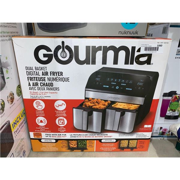 Gourmia Duel Basket Digital Air Fryer 9.4L Capacity