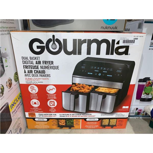 Gourmia Duel Basket Digital Air Fryer 9.4L Capacity