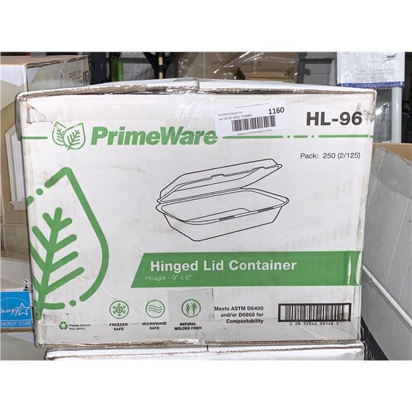 PrimeWare Hinged Lid Containers HL-96 (2/125) 250 Pack