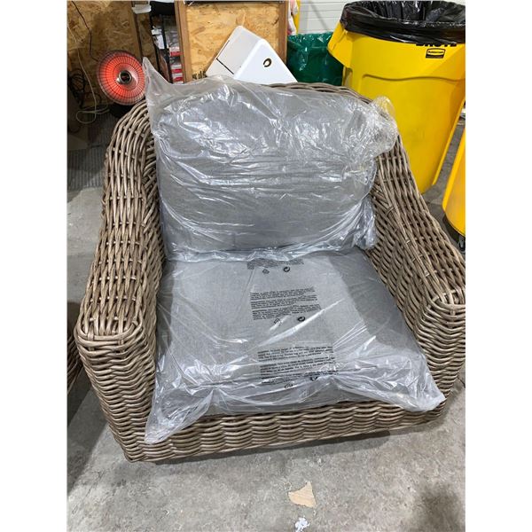 NEW Allen + Roth Wicker Swivel Rocker Patio Chair