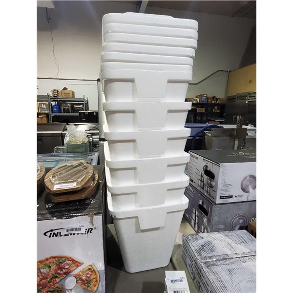 Lot of 6 Styrofoam Coolers with Lids