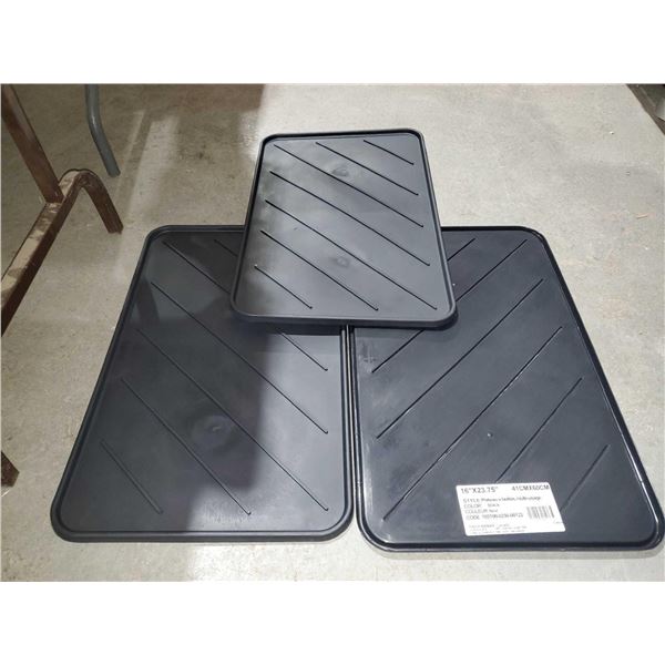 Lot of 3 16x23.75" Plateau a bottes Multi-Usage Boot Trays