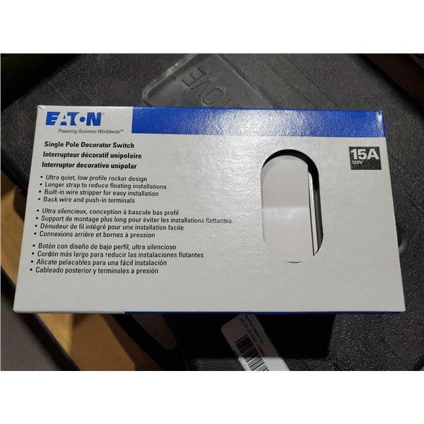 Eaton 7501W-C Single Pole Decorator Switch - Lot of 10