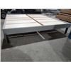 Image 2 : Grey Fabric Queen Size Raised Upholstered Bed Frame New in Box