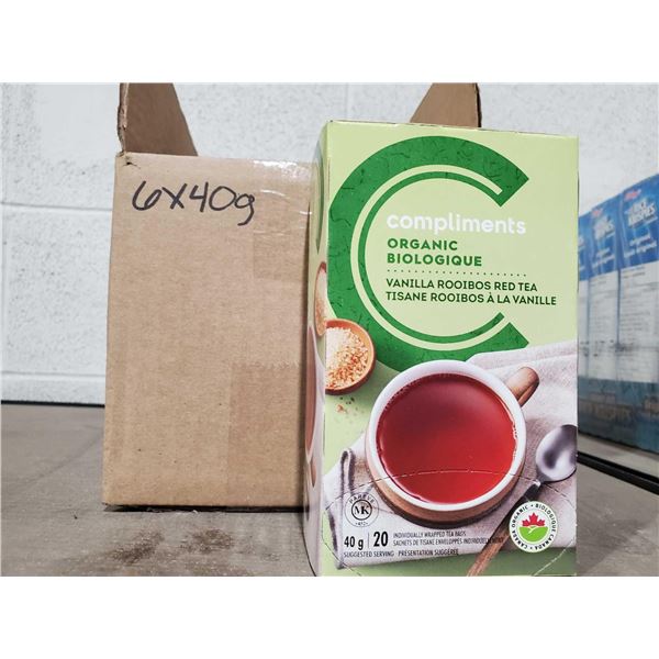 Compliments Organic Vanilla Rooibos Red Tea 6x40g