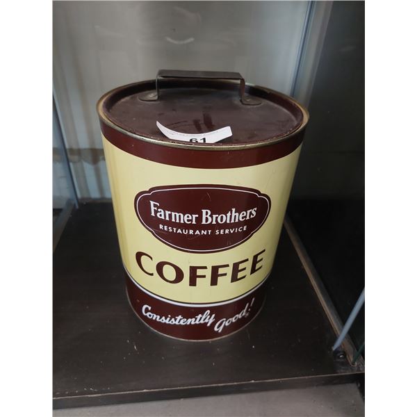 BEAUTIFUL FARMER BROTHERS COFFEE TIN