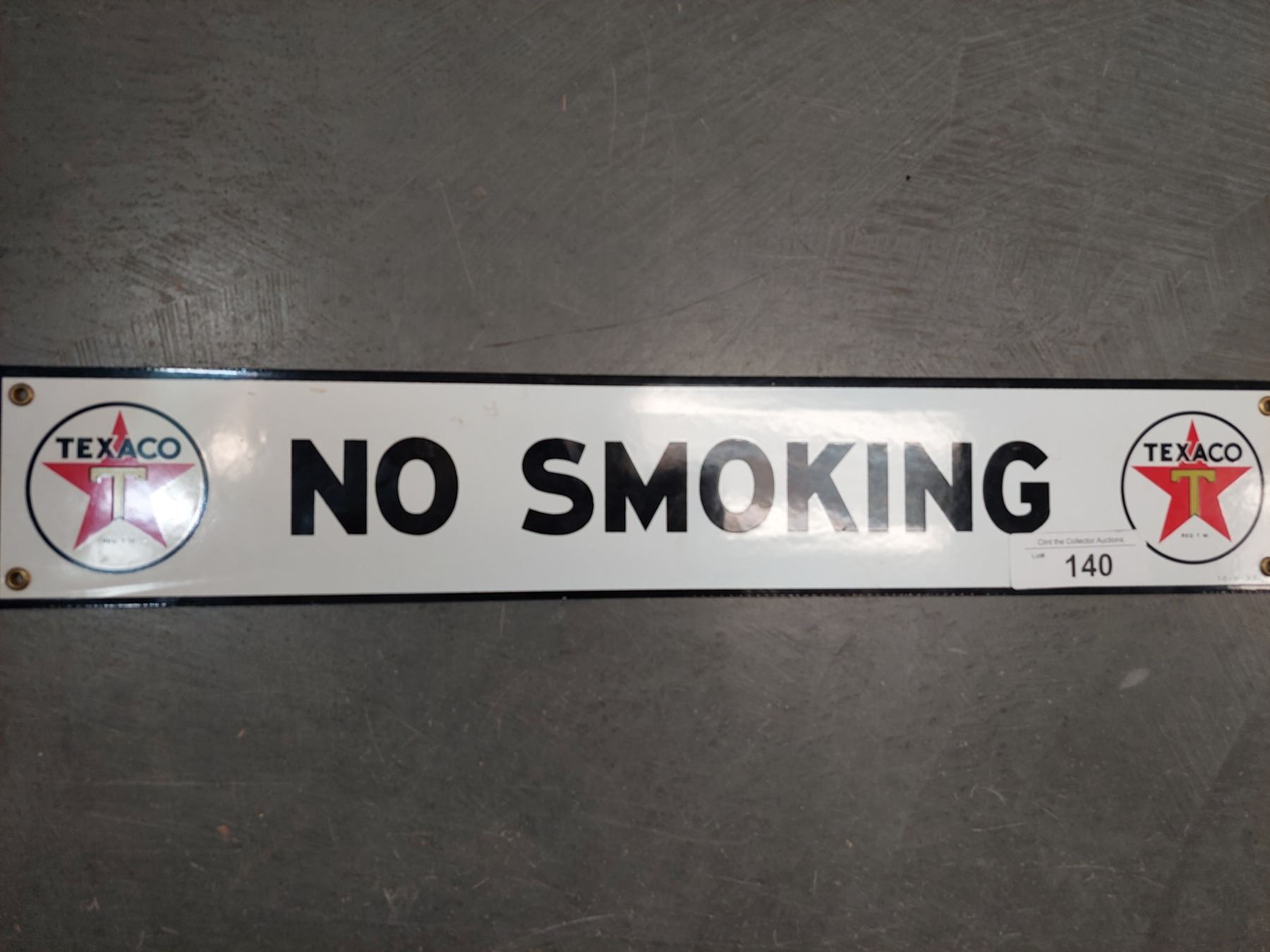 ANTIQUE PORCELAIN NO SMOKING TEXACO SIGN