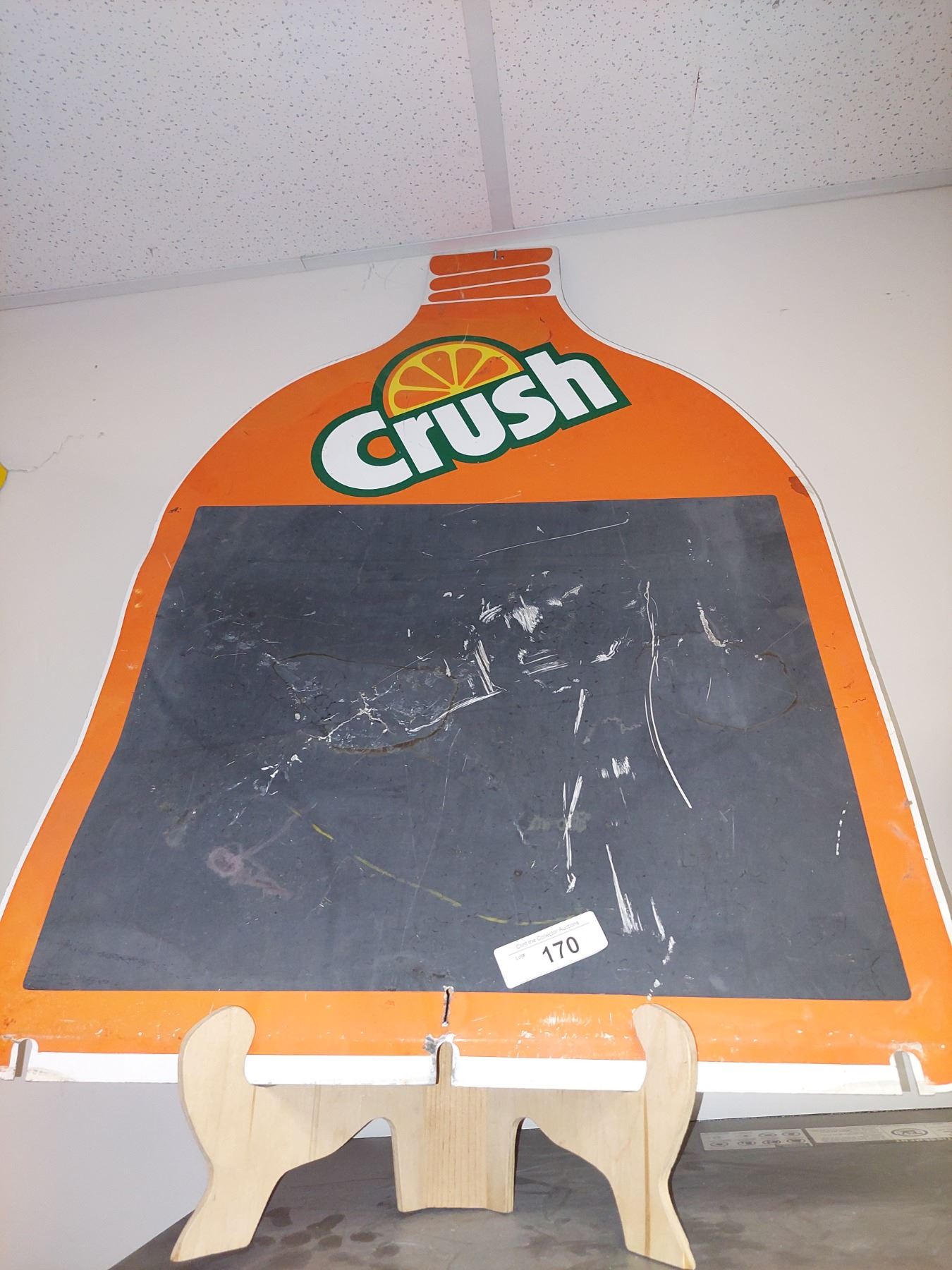 VINTAGE ORANGE CRUSH/HIRES TIN CHALKBOARD SIGN