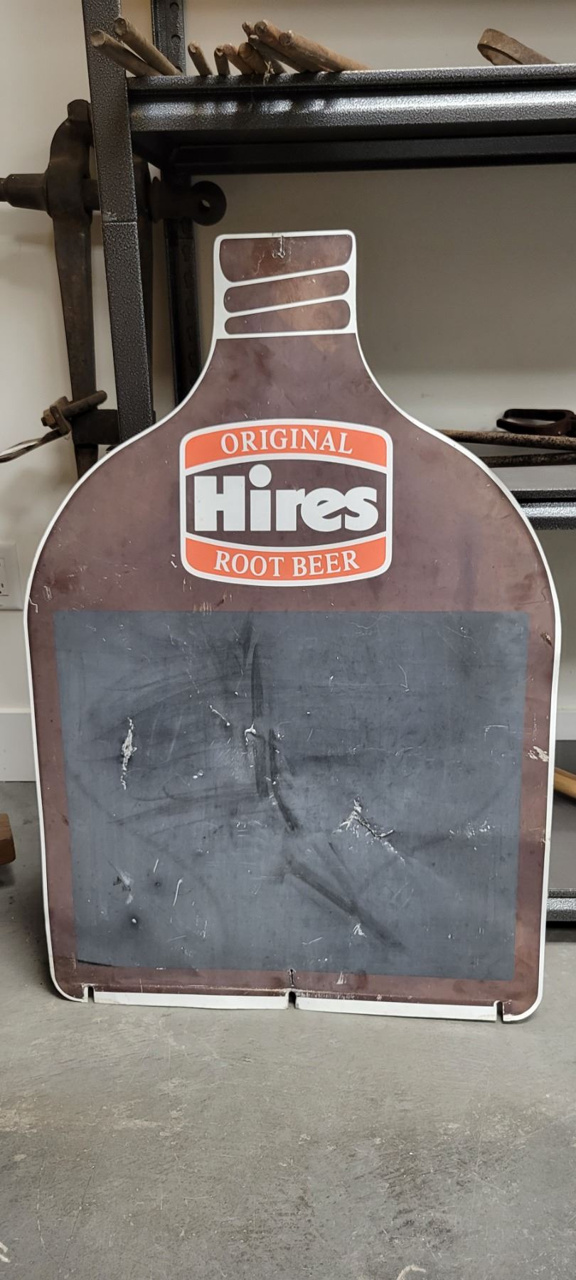 VINTAGE ORANGE CRUSH/HIRES TIN CHALKBOARD SIGN