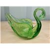 Image 2 : Green Glass Swan Dish Cat A
