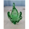 Image 5 : Green Glass Swan Dish Cat A