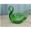 Image 6 : Green Glass Swan Dish Cat A