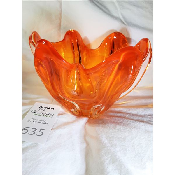 Blown Glass Dish Cat A