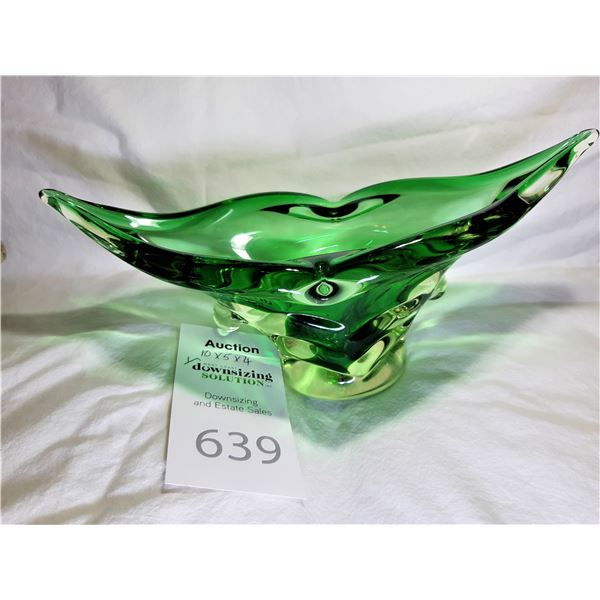 Lipped Shaped Blown Glass Dish Cat A