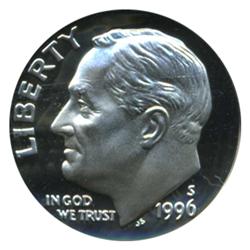 1996S Roosevelt Dime Graded PCGS PR69 DCAM (COI-4945)