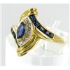 Image 2 : .9ct Ceylon Blue Sapphire & Diamond 10k Gold Ladies Ring (JEW-282)
